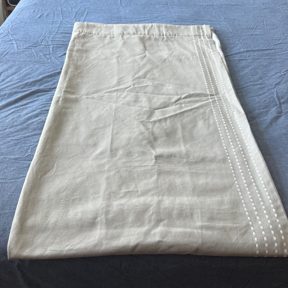 44x84 pottery barn kids grey with white pick-stitch detail curtain